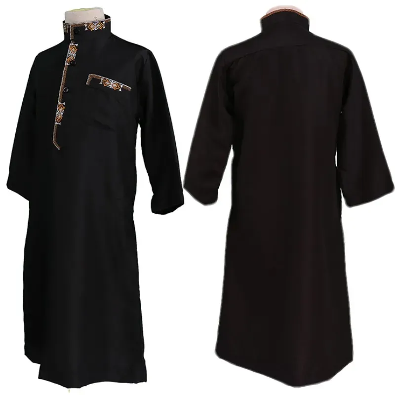 Robe brodée pour enfants musulmans, Jubba Thobe, Kaftan arabe islamique pour garçons, Abaya, vêtements traditionnels turcs_voghion.com