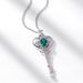 Nuovo ciondolo chiave in smeraldo coltivato da donna in argento 925 con coda di rigogolo, ciondolo con pietra preziosa colorata, luce di lusso_voghion.com