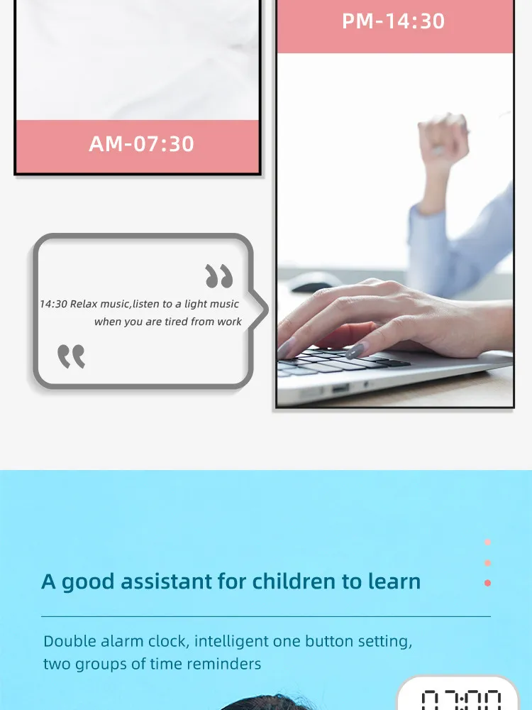 Otočné tlačidlo zrkadla Reproduktor Bluetooth Kreatívna karta Darčeková karta s budíkom Multifunkčný reproduktor_voghion.com