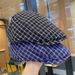 Spring And Summer Street Style Artistic Reversible Painter Hat For Women Plaid Duckbill Cap Face Slimming Beret_voghion.com