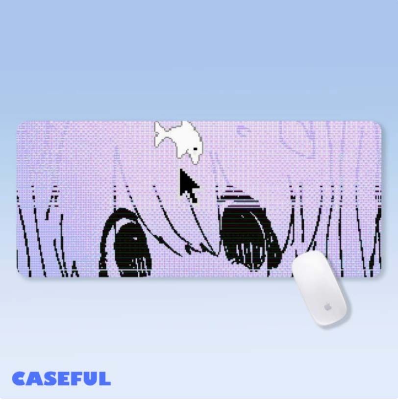 Csaseful Pink Illustration Two-Dimensional Cute Mine Art Cloth Rubber Mouse Pad Large Table Mat Game_voghion.com