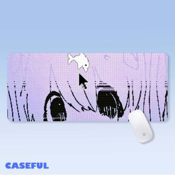Csaseful Pink Illustration Two-Dimensional Cute Mine Art Cloth Rubber Mouse Pad Large Table Mat Game_voghion.com