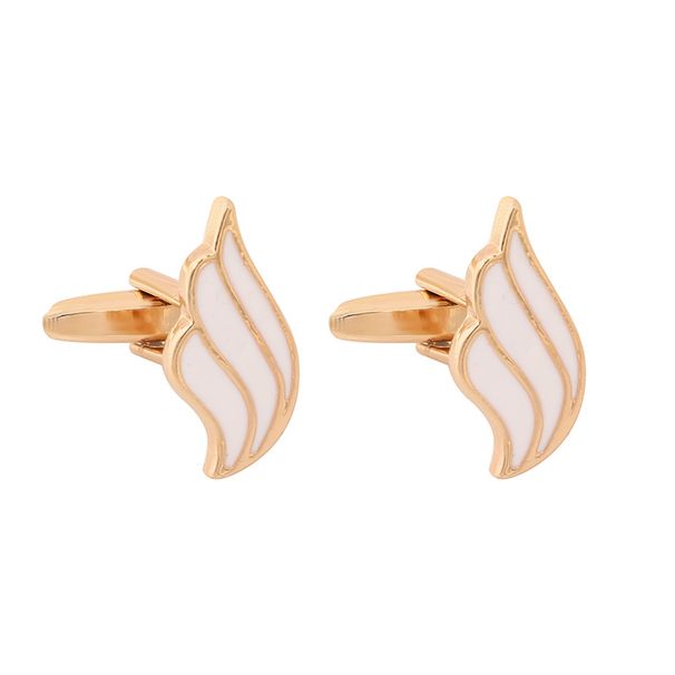 nuova moda semplice lega di metallo ali d'oro francesi signore polsino chiodo camicia gemelli_voghion.com