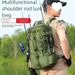 Capacity Outdoor Lure Checked Backpack Double Shoulder Fishing Rod Insert Travel Bag_voghion.com