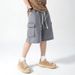 Cargo-Jeansshorts, lockere, gerade Hose für Herren im Sommer, trendiger Marken-Elastikbund, lässige Cropped-Hose in großen Größen_voghion.com