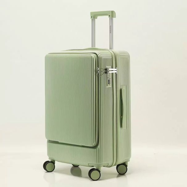 Bagage Front Öppningsresväska High End Trolley Case 20 Inch Universal Silent Password Box Business Reseväska Män och Kvinnor Läder Resväska_voghion.com