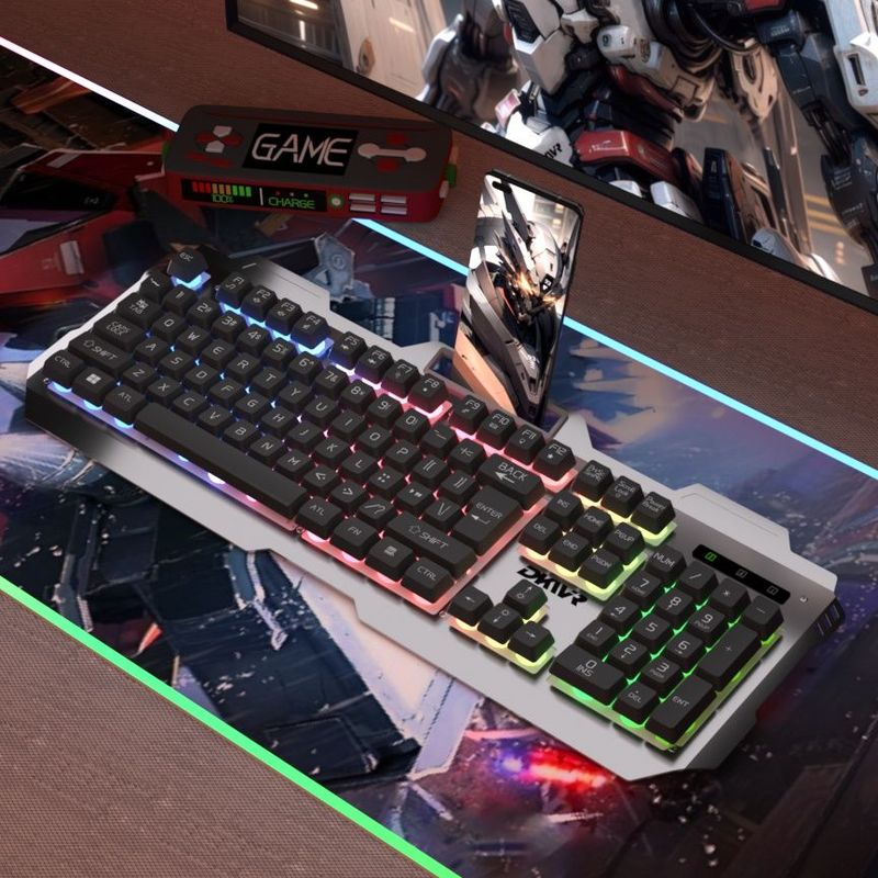 Set Mechanical Feel Gaming Desktop Laptop Universal Computer Wired Keyboard Mouse USB Illuminated_voghion.com