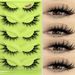 Set di ciglia finte oblique volanti, 5 paia di ciglia finte verdi a forma di occhio di volpe, ciglia finte spesse e arricciate, effetto volpe._voghion.com