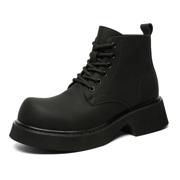 Neu Leder Frühling herren Schuhe High-top herren Erhöhung Werkzeug Martin Stiefel_voghion.com