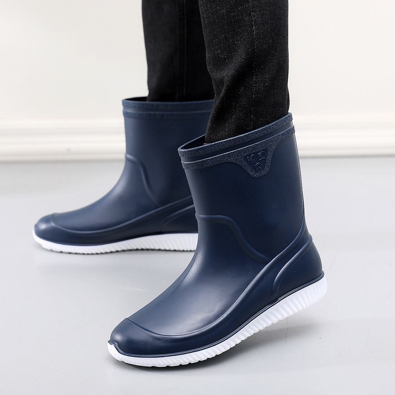 Vīriešu gumijas zābaki, ūdensnecaurlaidīgi, lietus, makšķerēšanas, vīra, galoshes, vīriešu, virtuves, eļļas necaurlaidīgi, neslīdoši, darba, lietus zābaki_voghion.com