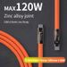 120w 6a Super Fast Charge Type Silicone 180 ° Rotating Elbow TYPE-C-C Data Cable 1M 2M USB To C Charger Cable_voghion.com