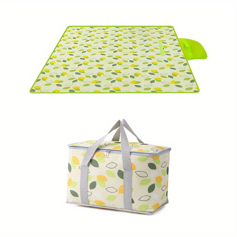 2 buc, Saltea de picnic plus organizator, Potrivit pentru camping, picnic, plajă, Saltea de picnic mare 200,66 cm x 200,66 cm_voghion.com