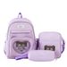 Lightweight Nylon Backpack Set For High School Students - Spacious 3-Piece School Bag With Ergonomic Shoulder Straps, Cute Cat Print_voghion.com