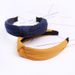 New Korean version of solid color knitted cotton wide edge fabric women's cross knotting headband_voghion.com