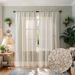 French Cream Sheer Curtains - White Voile Window Drapes For Living Room & Bedroom (Light Filtering Not See-Through, Ready-Made, Boho Chic Style)_voghion.com