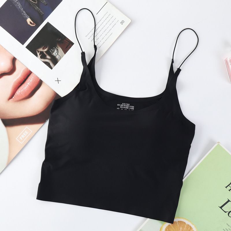 Ice silk seamless backless lingerie for women in summer, thin comfortable, breathable, casual sports straps, anti glare,_voghion.com
