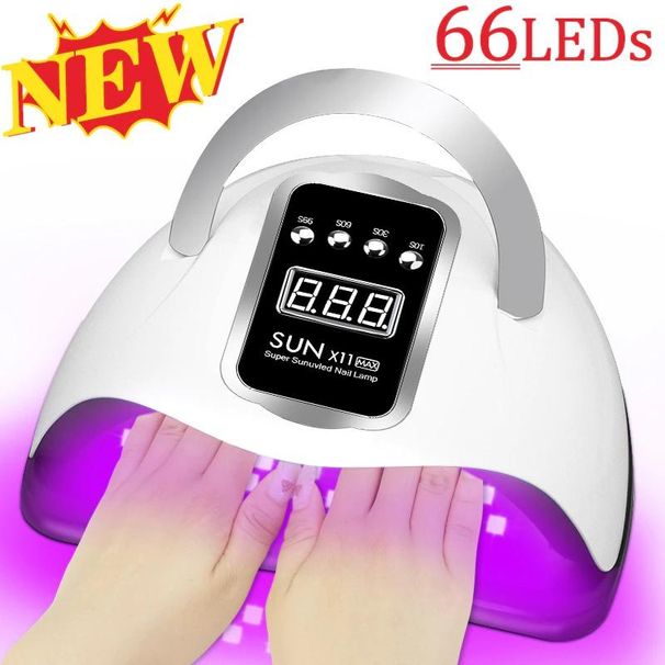 Ny 66LED-nagellampa akryl nagelgel-torklampa med låg värmeläge smart sensor nagelkonstmaskin_voghion.com