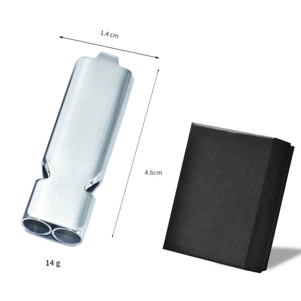 Fischietto portatile a due fori per sopravvivenza in lega di titanio a tre tubi, per campeggio all'aperto_voghion.com