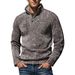 Strickpullover im Herrenstil mit halbem Rollkragen, Fleecefutter, verdickter, lässiger Winterpullover mit langen Ärmeln (in mehreren Farben erhältlich)_voghion.com