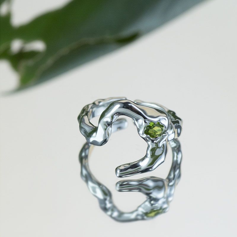 Kleur VENUS Sier onregelmatige zirkoon ring voor vrouwen meisje maansteen lava sieraden verjaardagscadeau groothandel druppels_voghion.com