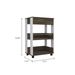 White And Dark Walnut 1-Drawer 2-Shelf Kitchen Cart With Caster_voghion.com