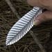 Feather Pattern Outdoor Pocket Self-Defense Survival Sharp Damascus Steel Straight Knife Collectible Tool_voghion.com