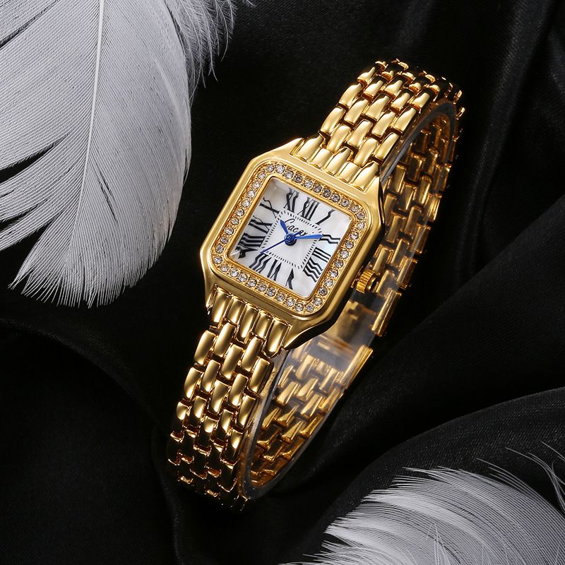 Cacaxi Alloy Retro Square Dámské hodinky Módní luxusní diamantové římské dámské hodinky_voghion.com
