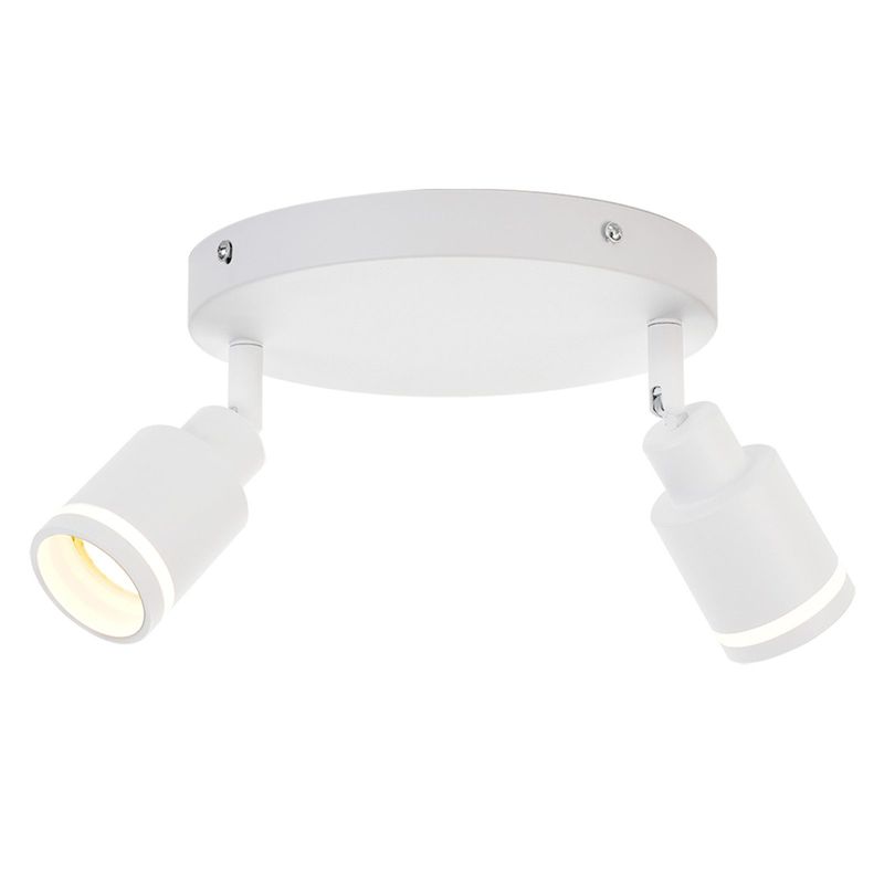 Deckenstrahler Moderne Deckenleuchte 2 Flammig - GU10 Weiß Schwenkbar Deckenspots Metall Wanderstrahler Für Flur Küche Büro Wohnzimmer Schlafzimmer_voghion.com