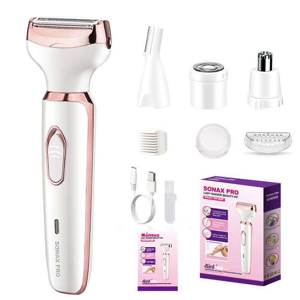 Painless Hair Trimmer For Women - Rechargeable Multifunctional Groomer For Bikini Nose & Facial Hair_voghion.com