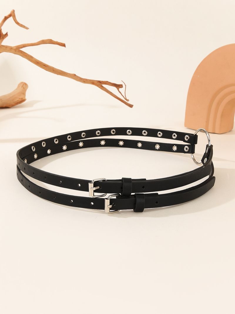 Rivet Waistband For Women's Decoration, Fashionable And Versatile, Personalized Elastic Waistband, Wide Punk Style, Ins_voghion.com