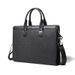 Handbag for men, black business briefcase, leather horizontal shoulder bag, crossbody high-end computer file bag. Wishing you a happy life_voghion.com