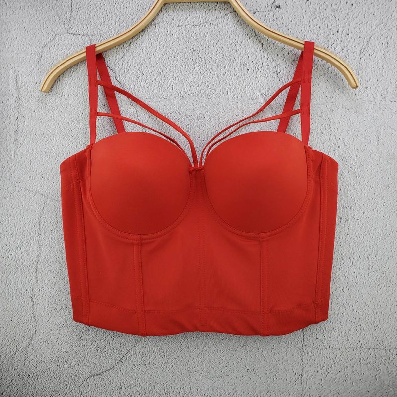 New Style Versatile Cotton Cloth Steel Ring Buttoned Summer Style Tube Top Vest Trendy Korean Style European And American Hot Selling Bra_voghion.com