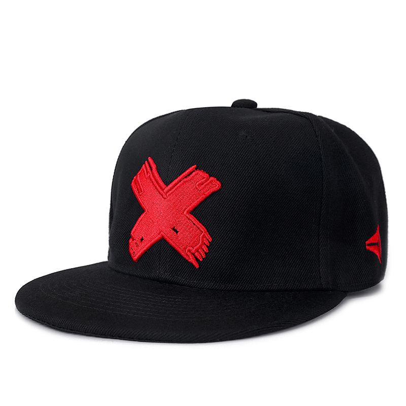 Bokstav X Snapback Kepsar Hip Hop Man Ben Keps Vuxen Män Kvinnor Hatt Kvinnlig Band Rock Baseball Platta hattar Monterad keps_voghion.com