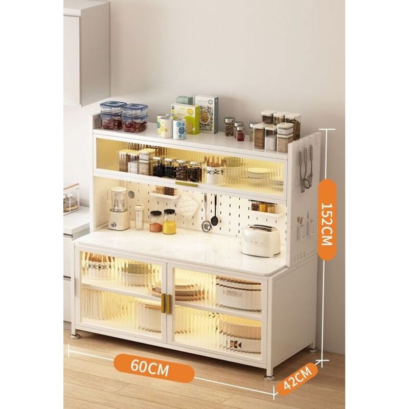 Yiwok Kitchen Rack Dustproof Sideboard Multifunctional Oven Rice Cooker Bowl And Chopsticks Storage Cabinet Movable_voghion.com