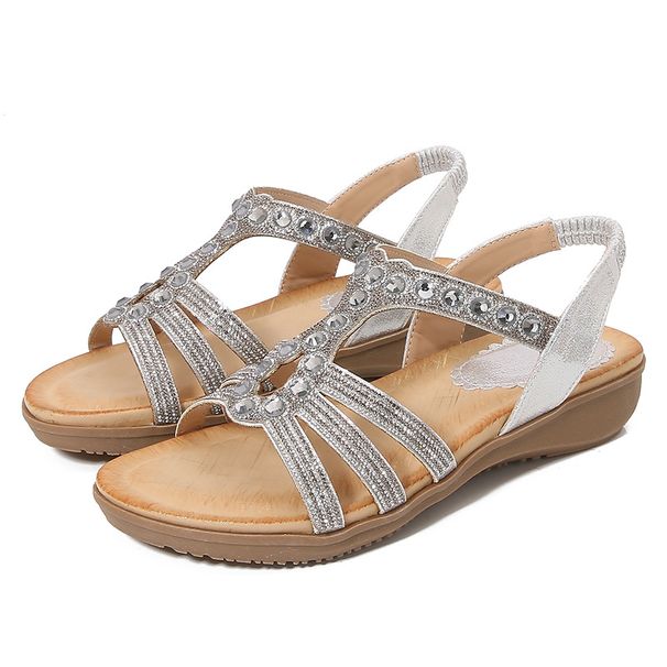 2024 Sommer Neue Damenschuhe im böhmischen Stil mit Sandwich-Perlen und Diamantschnalle im Wasserstil und Gummiband im elastischen Absatz_voghion.com