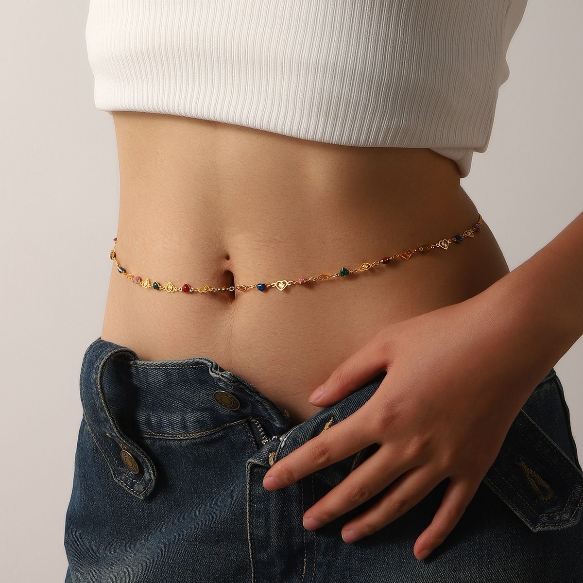 Accessori Dolce Fresco Geometrico Stella Metallo Semplice Corpo Cuore Sexy Catena per la Vita_voghion.com