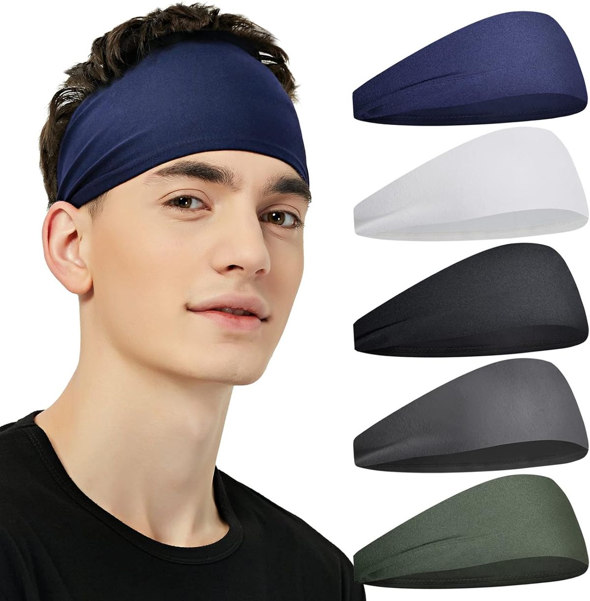 Pilamor Sports Headband (5-piece Set), Moisture Wicking Exercise Headband, Running, Cycling, Football, Yoga, Women's And_voghion.com
