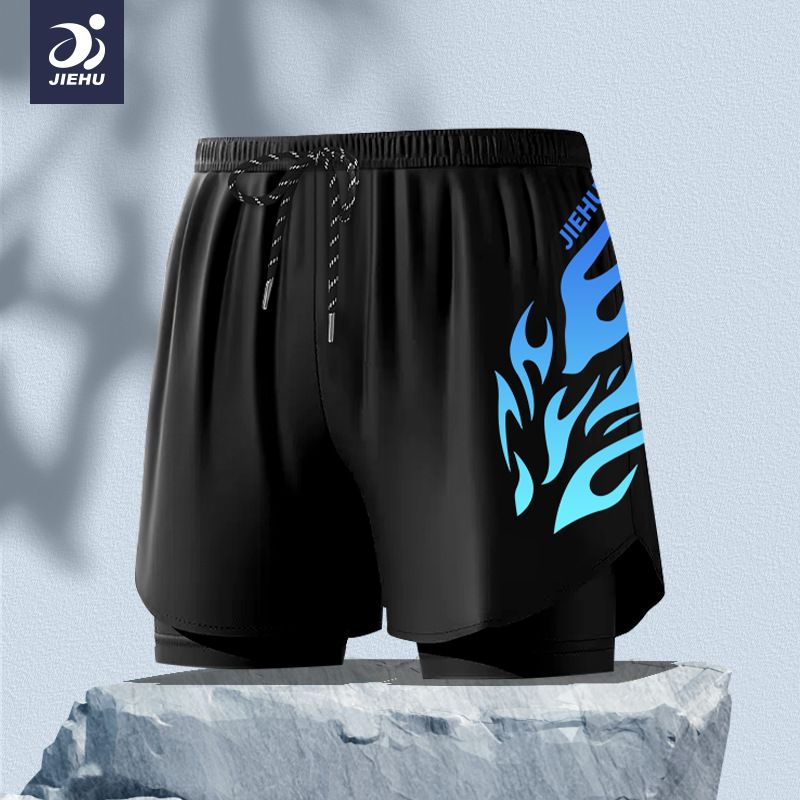 Abbigliamento da uomo, Costumi da bagno da uomo, Costumi da bagno anti-imbarazzo da uomo, Boxer larghi a doppio strato, Costume da bagno da uomo, Pantaloni da spiaggia ad asciugatura rapida_voghion.com