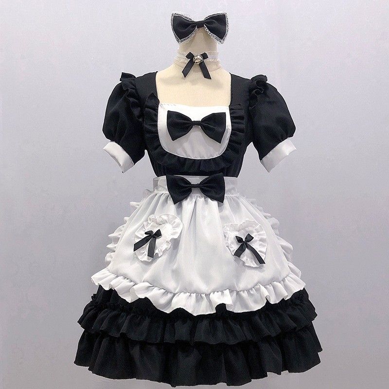 Moonlight Black Maid Gothic Lolita Naisten Halloween Cosplay Tanssiasu_voghion.com