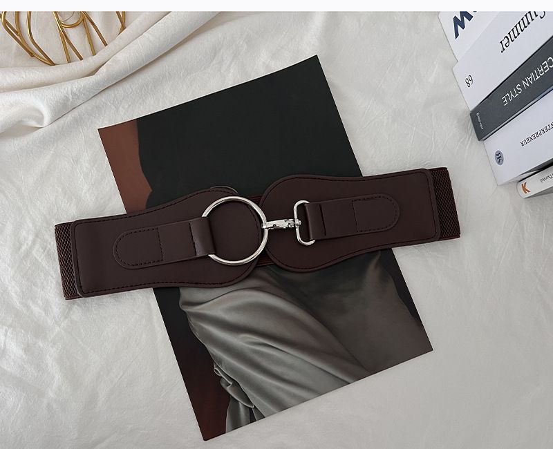 Vestito unisex da donna con elastico in vita, largo ed elastico, cintura nera decorativa, moda femminile Joker._voghion.com