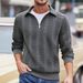 Lässiger Herren-Kapuzenpullover mit Reißverschluss und Stehkragen – leichtes Pullover-Sweatshirt für Frühling und Herbst (Weiß, Grau, Schwarz, Khaki)_voghion.com