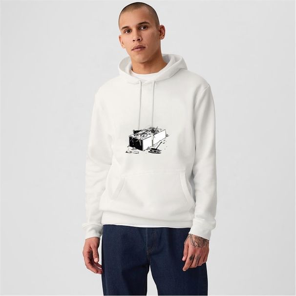 Felpa con cappuccio in cotone con stampa mimetica da uomo, con logo_voghion.com