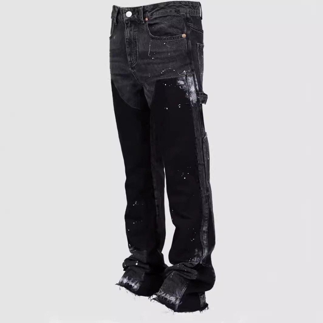 Männerkleeder Männer Jeansoveralls Moud Ins Overalls Hot Style Elastesche Patch Jeans mat Schichten agebaute Hosen_voghion.com