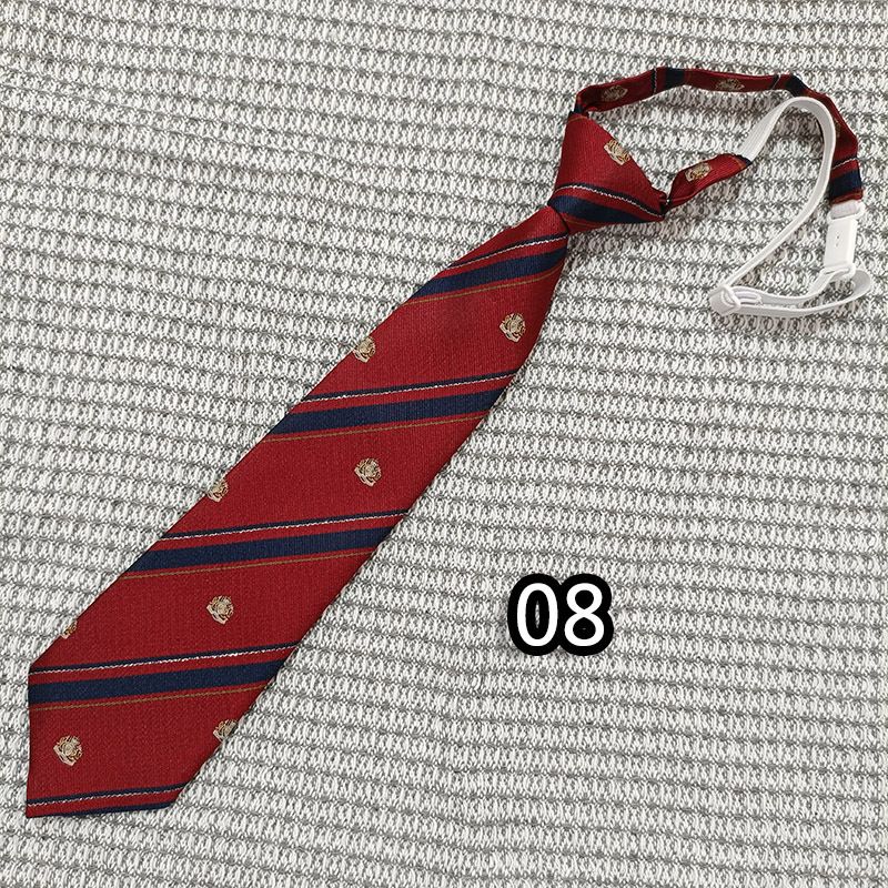 Cravatta senza nodo Tokyo JK per studentesse e studenti, camicia coordinata, uniforme, performance a righe rosse_voghion.com