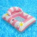 Square Striped Inflatable Lounge Chair With Mesh Seat & Headrest - PVC Single Pool Float For Adults (Quick-Dry Non-Slip Bottom)_voghion.com