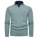 Maglione a coste da uomo – Pullover a collo alto con mezza zip (isolante termico, elasticizzato e confortevole, lavabile in lavatrice, casual invernale ed elegante)_voghion.com