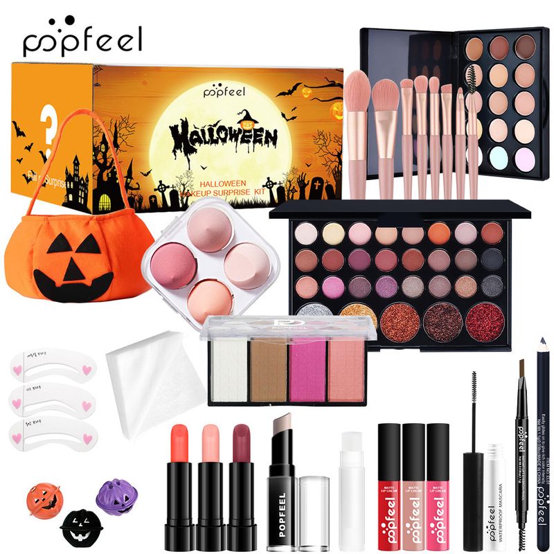 Make-up-Sets Neu POPFEEL Make-Up Set Lip Gloss Lidschatten Erröten Kontur Set Halloween_voghion.com