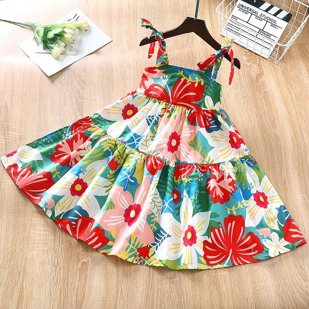 Mädchen Rock Sommer Neue Koreanische Stil Modische Plissee Kleid Für Mittlere Und Große Kinder Prinzessin Floral Hosenträger Rock_voghion.com