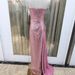 Elegant Glitter Velvet Slit Maxi Dress With Sash - Strapless Formal Gown For Parties & Evening Events_voghion.com