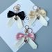 Portachiavi per auto da donna, ciondolo per borsa, piccolo regalo ornamentale, con papillon color-block, personalità alla moda_voghion.com